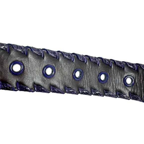 BOTTEGA VENETA Purple Woven Leather & Snakeskin Braided Women Belt 85/34 main image 9